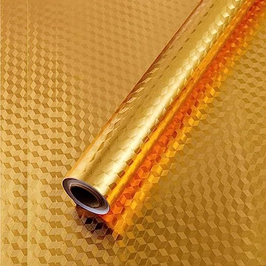 Golden Kitchen Wallpaper Self Adhesive Aluminum Foil Stickers Oil