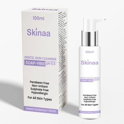 SKINAA Gentle Skin Cleanser for Women and Men | Soap Free, Paraben Free | Suitable for All Skin Types | Enriched with Vitamin E and Glycerin - 100ml