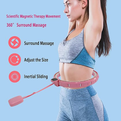 URBAN CREW FITNESS ADJUSTABLE DETACHABLE FITNESS HULA HOOP RING SMART ROUND COUNT & WEIGHT LOSS GYM EQUIPMENT EXERCISE SMART HULA HOOPS 1PC