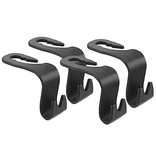 URBAN CREW Car Seat Headrest Hooks for Car - Back Seat Organizer Hanger  Storage Hook, Car SUV Black, Purse Hook for Car Handbag Clothes Umbrellas  Coats Grocery Bags & More!（ 4 Pack）