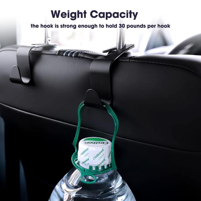 URBAN CREW Car Seat Headrest Hooks for Car - Back Seat Organizer Hanger  Storage Hook, Car SUV Black, Purse Hook for Car Handbag Clothes Umbrellas  Coats Grocery Bags & More!（ 4 Pack）