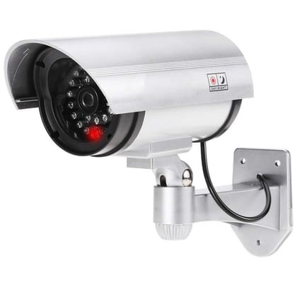 URBAN CREW Security CCTV False Outdoor Camera Fake Dummy Security Camera Waterproof IR Wireless Blinking Flashing Dummy Camera for Home Shop Warehouse.