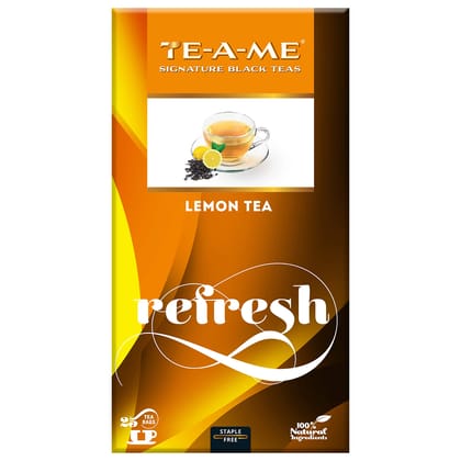 TE-A-ME Refresh Lemon Black Tea, 25 Tea Bags | Premium Black Tea with Lemon Flavor TE-A-ME Refresh Lemon Black Tea, 25 Tea Bags | Premium Black Tea with Lemon Flavor