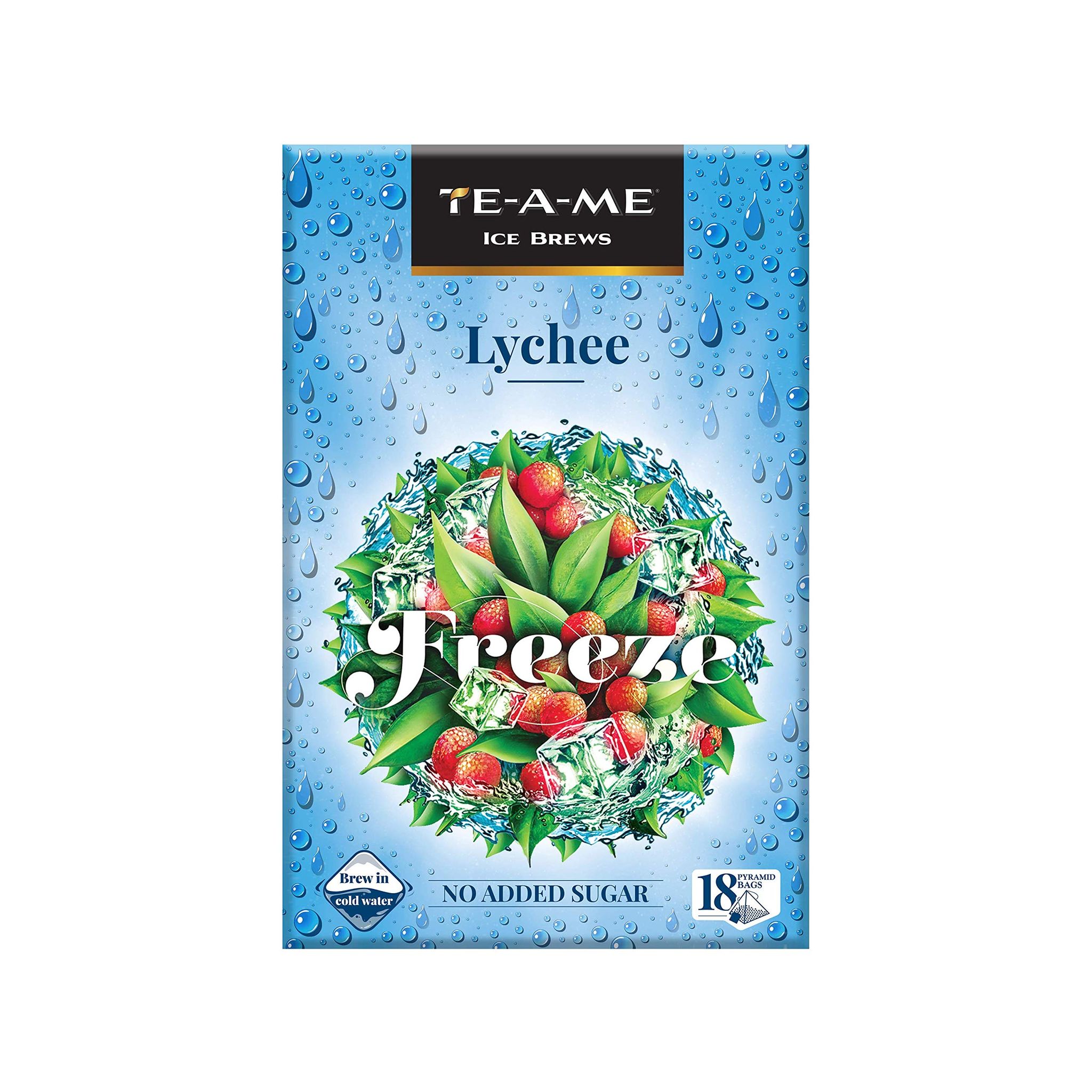 TE-A-ME Freeze Lychee Ice Infusion Tea, 18 Pyramid Infusion Tea Bags | Ice Brews | Cold Brew | Iced Tea