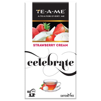 TE-A-ME Celebrate Strawberry Cream Infusion Tea, 25 Tea Bags | 100% Caffeine Free TE-A-ME Celebrate Strawberry Cream Infusion Tea, 25 Tea Bags | 100% Caffeine Free
