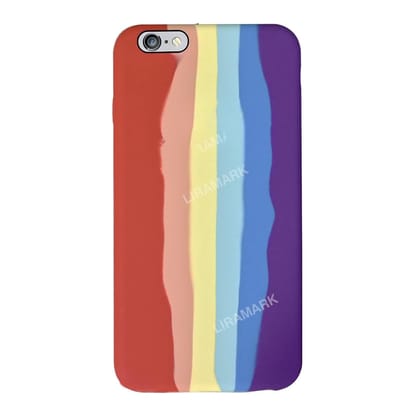 LIRAMARK Liquid Silicone Soft Back Cover Case for Apple iPhone 6 / 6S (Rainbow)