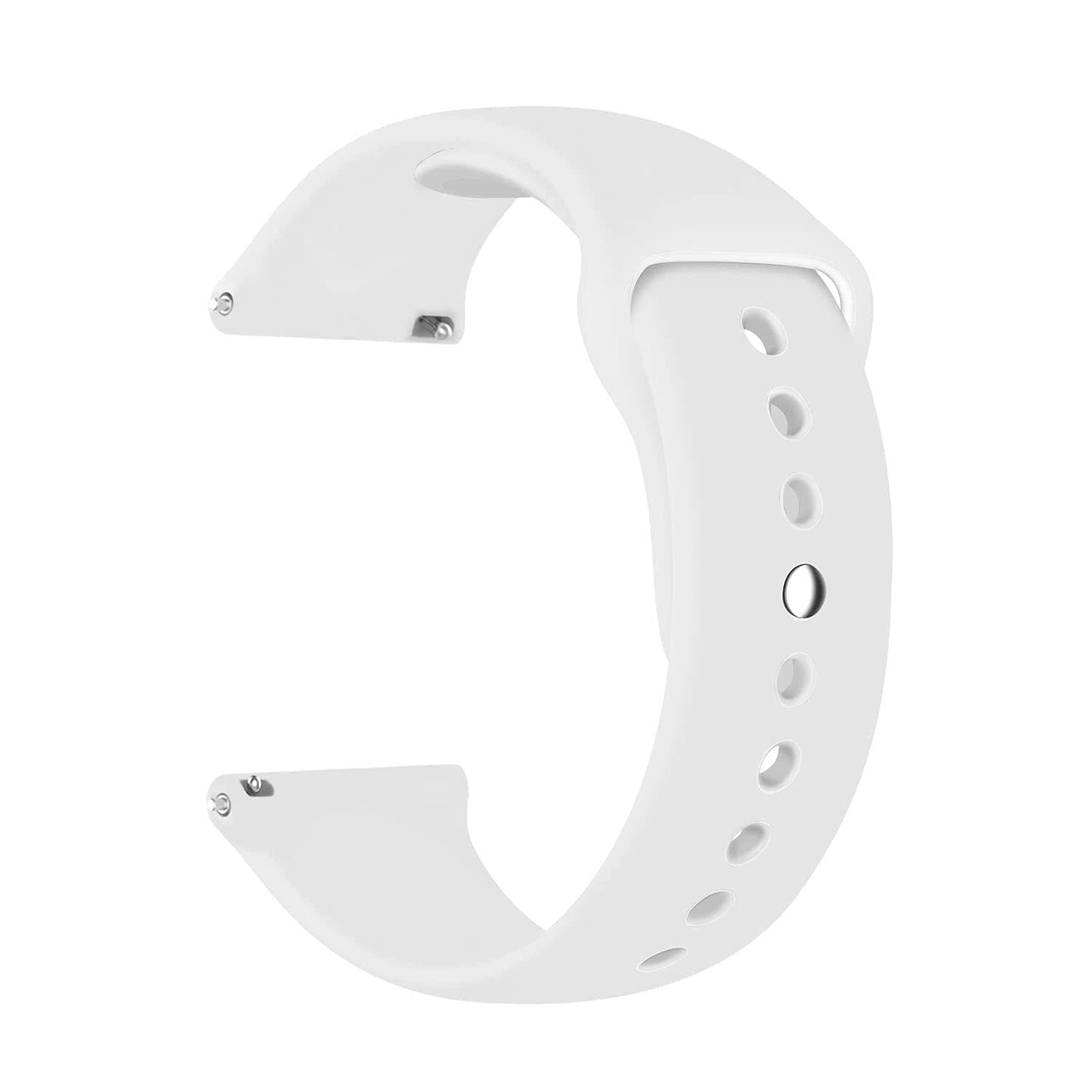 LIRAMARK 20mm Quick Release Soft Silicon Watch Strap YOLA Smart Watch Band for Smart Watches with 20mm lugs Width (White)