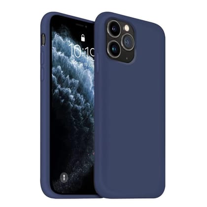 LIRAMARK Liquid Silicone Soft Back Cover Case for iPhone 11 Pro Max (Midnight Blue)