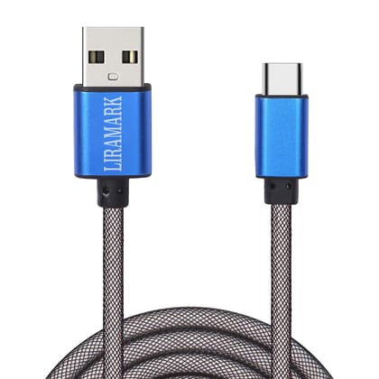 LIRAMARK Unbreakable Tough USB Type C data Cable for Fast Charging with VOOC/DASH charging (Blue)