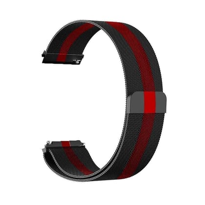 LIRAMARK Quick Release Stainless Steel Smart Watch Band / Magnetic Loop Metal Chain Watch Strap for Smart Watches with 20mm lugs Width (Red and Black)