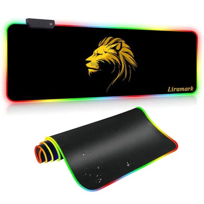 LIRAMARK RGB Gaming Mouse Pad, Large Extended Soft Led Mouse Pad with 14 Lighting Modes for Computer Laptop Mousepads Mat (800mm x 300mm x 4mm, Design 3)