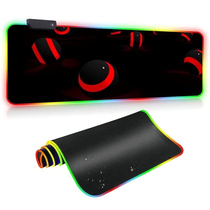 LIRAMARK RGB Gaming Mouse Pad, Large Extended Soft Led Mouse Pad with 14 Lighting Modes for Computer Laptop Mousepads Mat (800mm x 300mm x 4mm, Design 1)