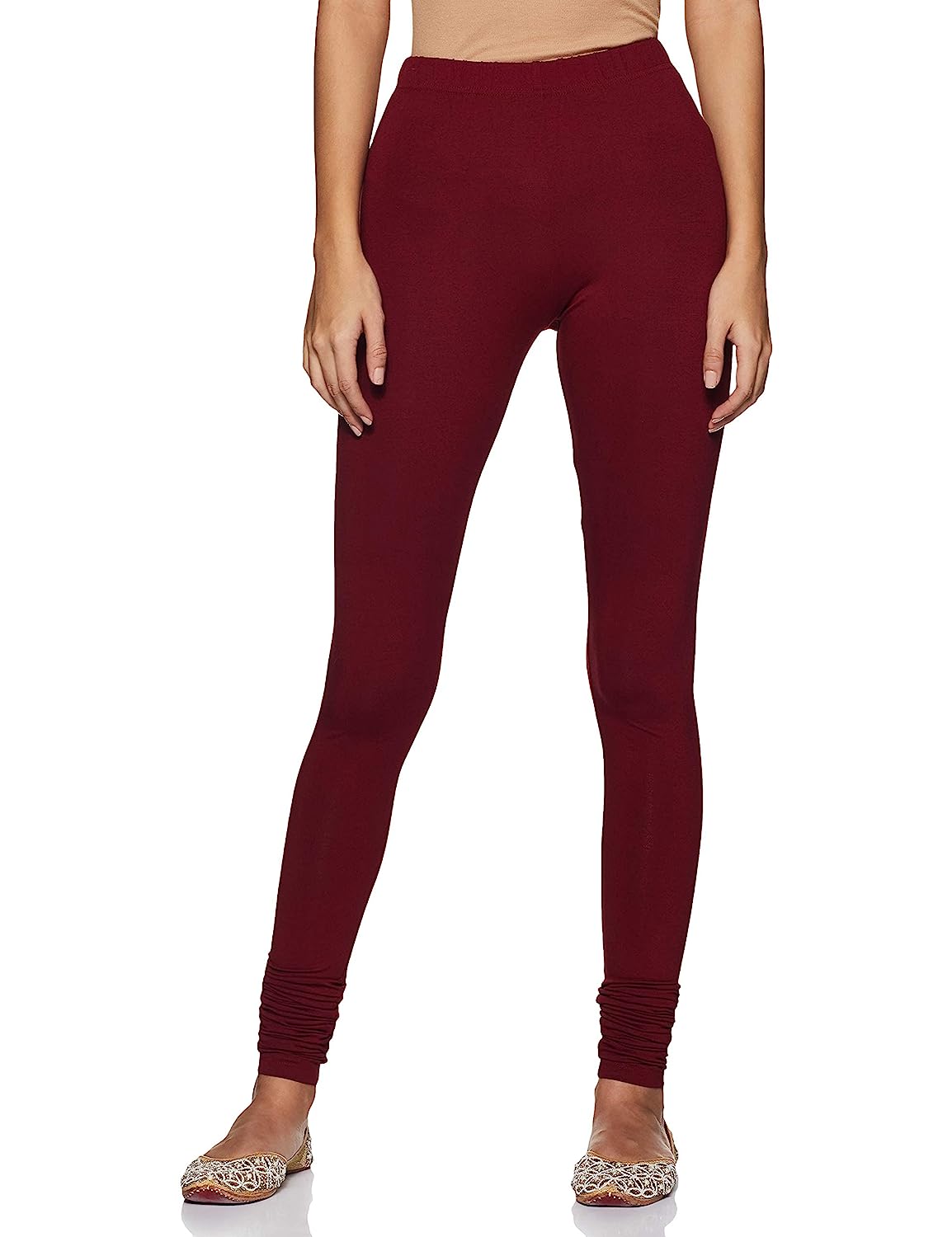 Global desi Women's Skinny Leggings ( Maroon)