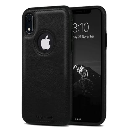 LIRAMARK PU Leather Flexible Back Cover Case Designed for iPhone Xr