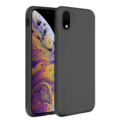 LIRAMARK Liquid Silicone Soft Back Cover Case for Apple iPhone XR (6.1 inch) (Grey)