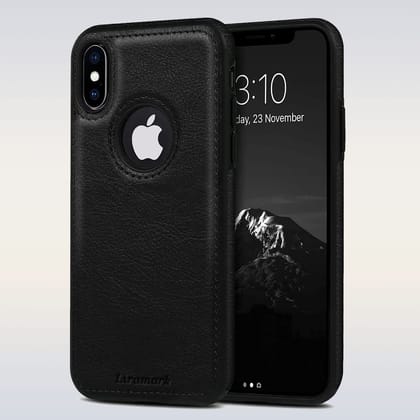 LIRAMARK PU Leather Flexible Back Cover Case Designed for iPhone Xs Max