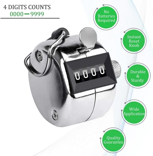 Hand Tally Counter 4 Digit Tally Counter Mechanical Palm Click Counter  Clicker 