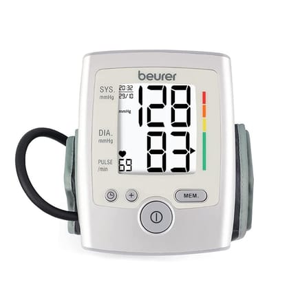 Beurer BM35 Fully Automatic Digital Blood Pressure Monitor (Grey) | Large Display, Cuff Wrapping Guide, Risk Indicator | Memory Feature with Pulse Rate Detection | 5 yr warranty