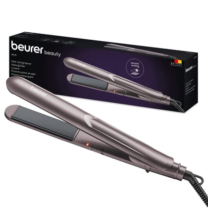 Beurer HS 15 Hair Straightner with ceramic coated plates | Fast Heating | Compact Design with light weight, suitable for all kind of hair.