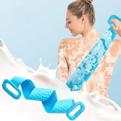 DC body scrubber belt bath brush silicone scrub back skin shower double exfoliating massager