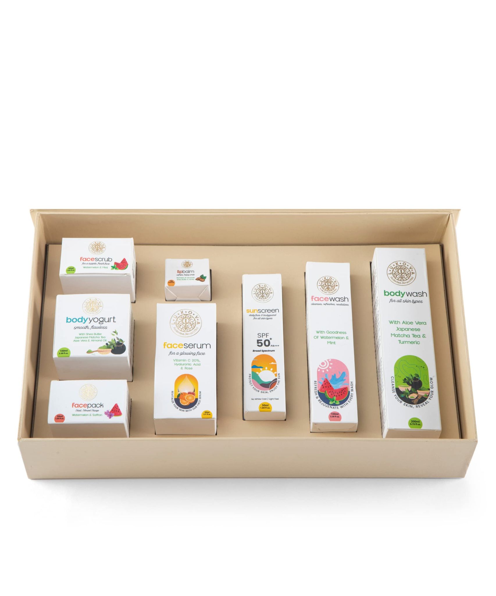 LUXOVA SULPHATE FREE PARABEN FREE HYDRATES AND ANTI-ACNE GENTLE COMBO PACK OF 8