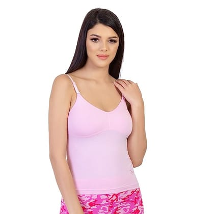 Women's Molded Cotton Camisole Girls Sweetheart Neck Slip with Adjustable Strap