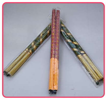 Traditional Wooden Dandiya Sticks for Special Navratri & Garba Festival - 3 Dandia Pair Set of 2 Designs