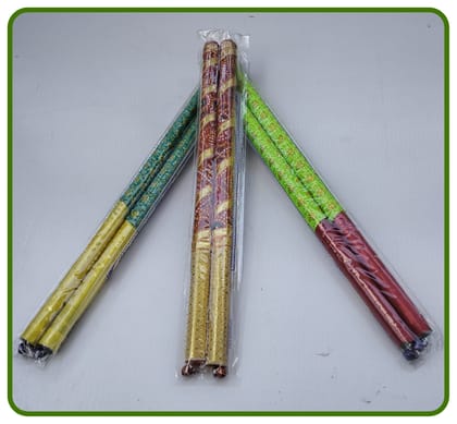 Traditional Wooden Dandiya Sticks for Special Navratri & Garba Festival with 3 Color  - ( 3 Dandia Pack Set )
