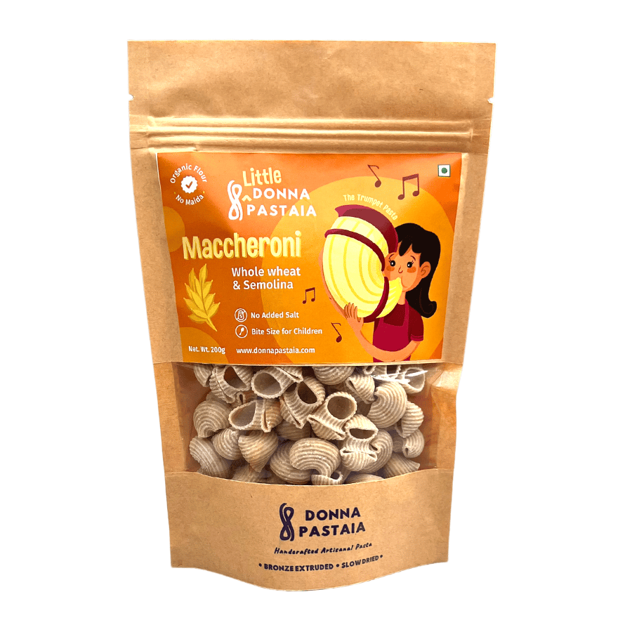 Donna Pastaia Artisanal Kids Wholewheat Maccheroni Mini Pasta | Kids Range in Fun Shapes