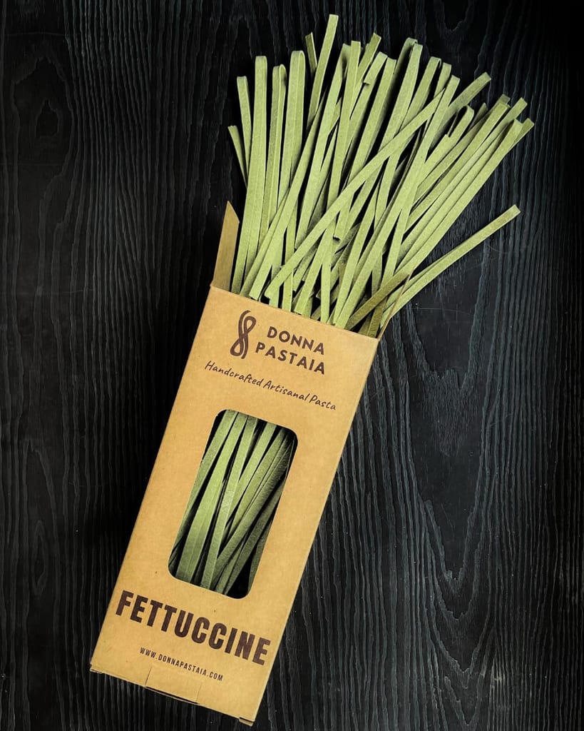Donna Pastaia Artisanal Pasta | Spinach Fettuccine Pasta | No Maida, No Salt, No Preservatives | Proudly Made in India