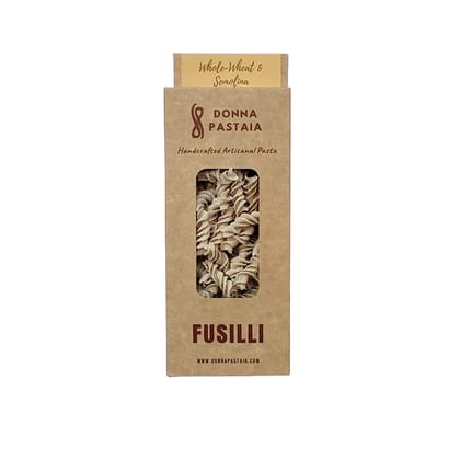 Donna Pastaia Artisanal Pasta | Wholewheat Fusilli Pasta | No Maida, No Salt, No Preservatives | Proudly Made in India