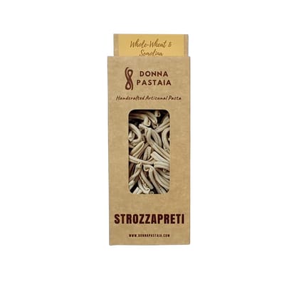 Donna Pastaia Artisanal Pasta | Wholewheat Strozzapreti Pasta | No Maida, No Salt, No Preservatives | Proudly Made in India