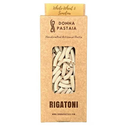 Donna Pastaia Artisanal Pasta | Wholewheat Rigatoni Pasta | No Maida, No Salt, No Preservatives | Proudly Made in India