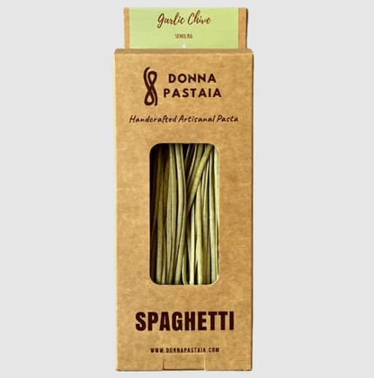 Donna Pastaia Artisanal Pasta | Garlic Chives Spaghetti | No Maida, No Salt, No Preservatives | Proudly Made in India