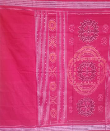 Traditional Handloom Sambalpuri Saree in Red Color