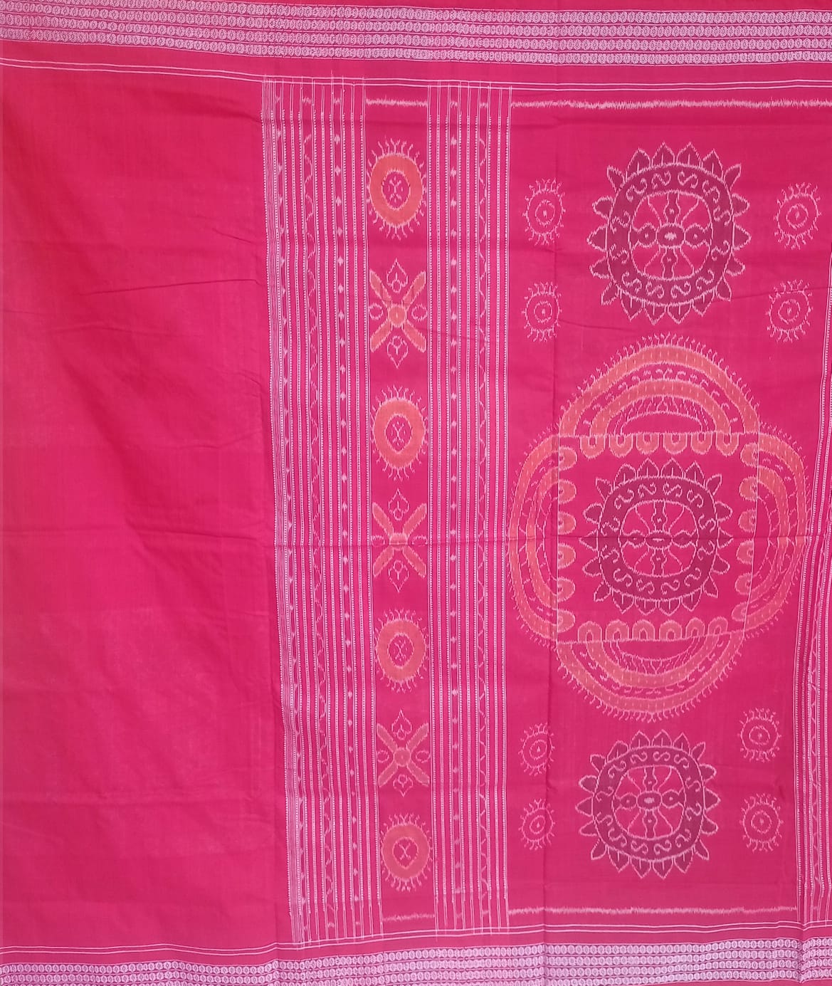 Traditional Handloom Sambalpuri Saree in Red Color