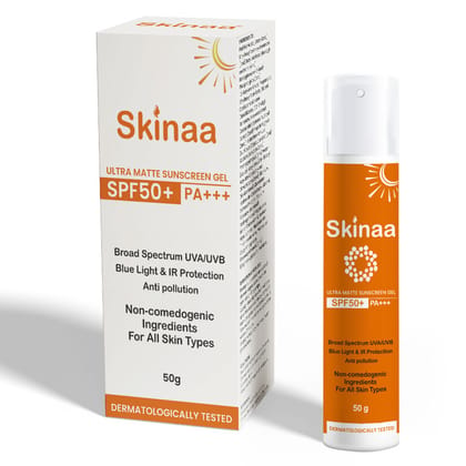 SKINAA Ultra Matte Sunscreen SPF 50+ PA+++ | For All Skin Types of Women and Men | Broad Spectrum UVA/UVB, Blue Light & IR Protection | Anti Aging, Anti Pollution | Sunscreen UV Protection 50ml