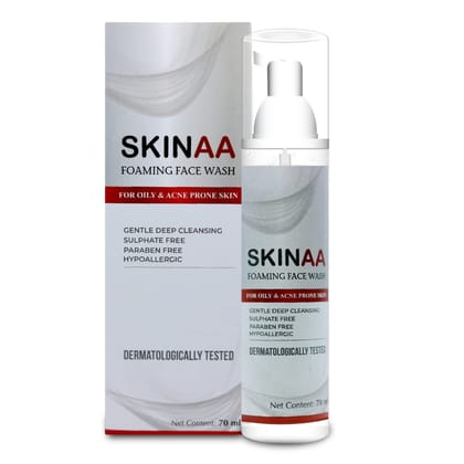 SKINAA Foaming Face Wash for Oily Skin and Acne Prone Skin | Sulphate Free, Paraben Free | Provides You Glowing Skin - 70ml