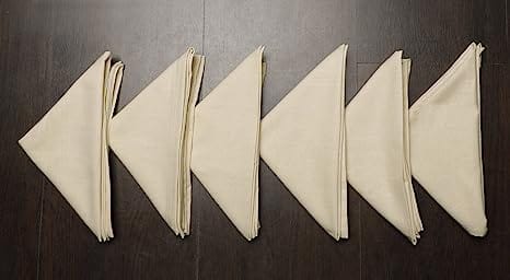 Dekor World Beige Cotton Napkin Set (Pack of 6)