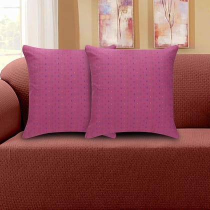 Dekor World Multi Butti Purple Cotton Cushion Cover (Pack of 2 Pcs) 40x40cm Regular Size-for Living and Bedroom