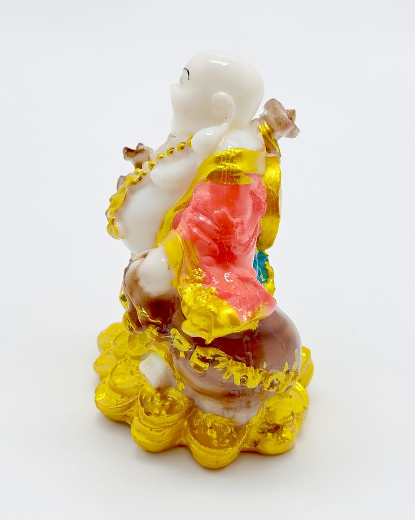 ZURU BUNCH Laughing Buddha Home Decoration Items Wealth & Good Luck, Small Size Height 13cm for Office Decor, Home Decoration