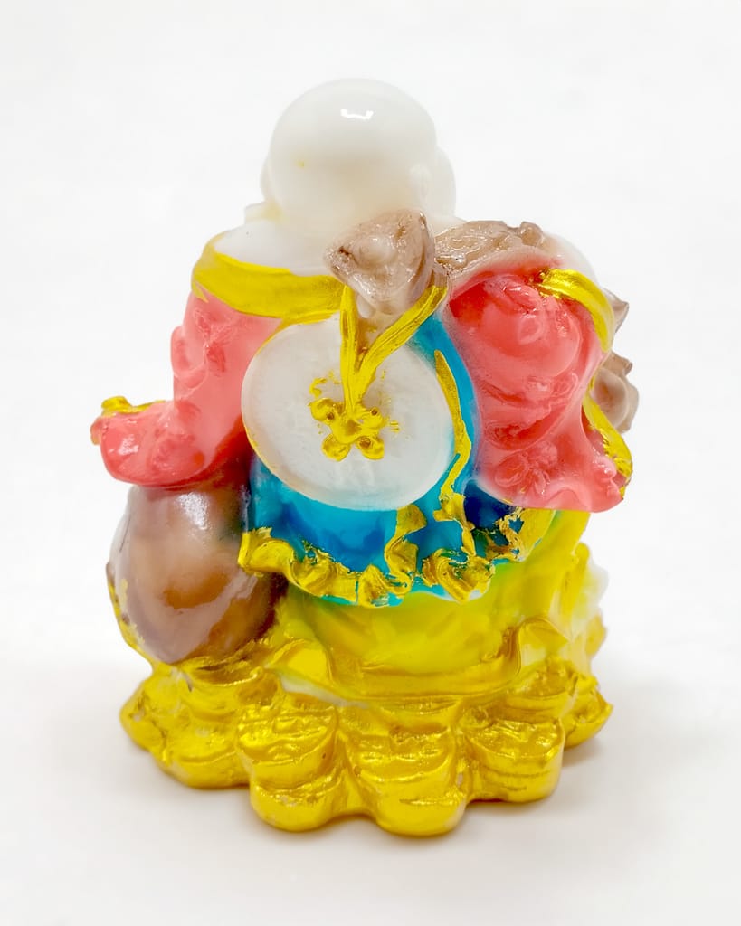 ZURU BUNCH Laughing Buddha Home Decoration Items Wealth & Good Luck, Small Size Height 13cm for Office Decor, Home Decoration