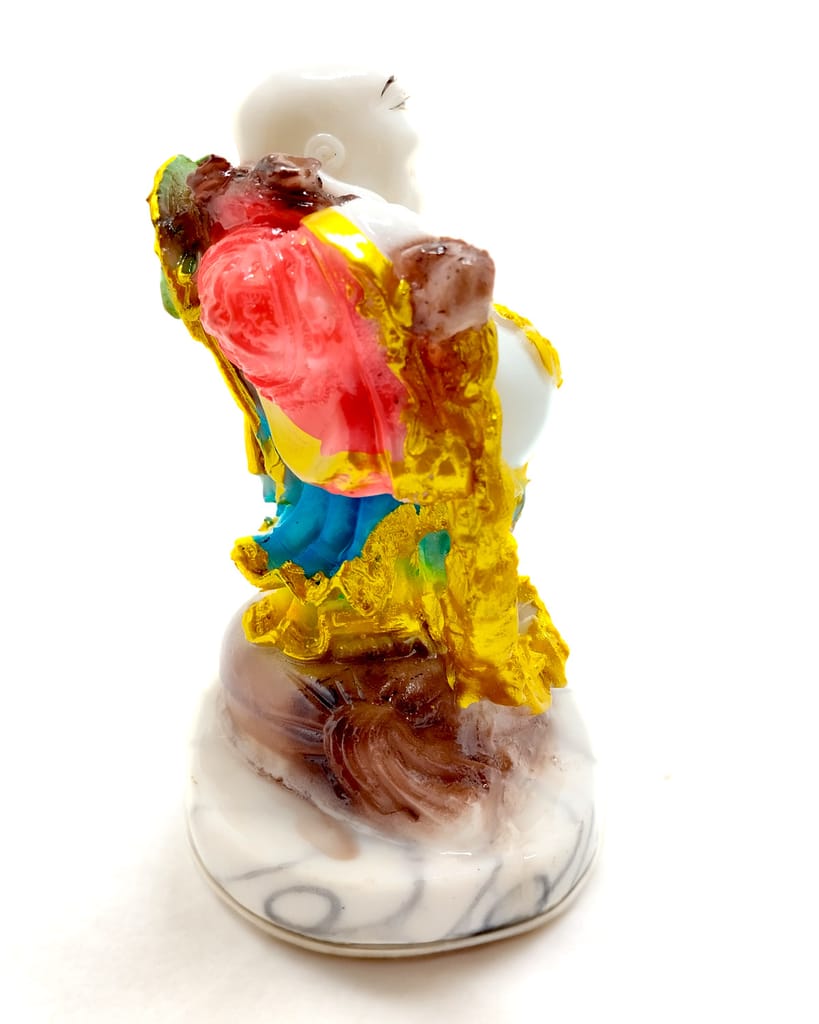 ZURU BUNCH 17cm Resin Joyful Prosperity Buddha Idol with Lucky Coin for Happiness and Abundance - Feng Shui Home Decor and Good Luck Charm (Pack of 1)