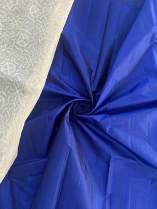 Navasaarigai Handloom Raw Silk Fabric for Women Unsittched Kurtis/Salwar Shawl Material- Dark Bule color 1Meter