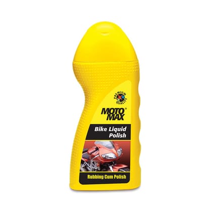 Motomax Bike Liquid Polish |Removes tough stains, High Gloss & Shine on painted metal and plastic surfaces | Comes with a sponge for easy application on bike, motorbikes motorcycle, 100ml.