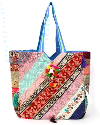 AUTHENTIC AK Women Handicraft Tote Bag Multicolour A15