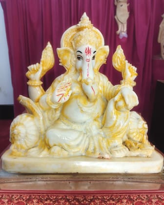 ZURU BUNCH 23cm Ganesh with tree Statue Idol Showpiece Decoration Items for Home Decor Living Room Pooja Room Bedroom Office Gifts for Family and Friends