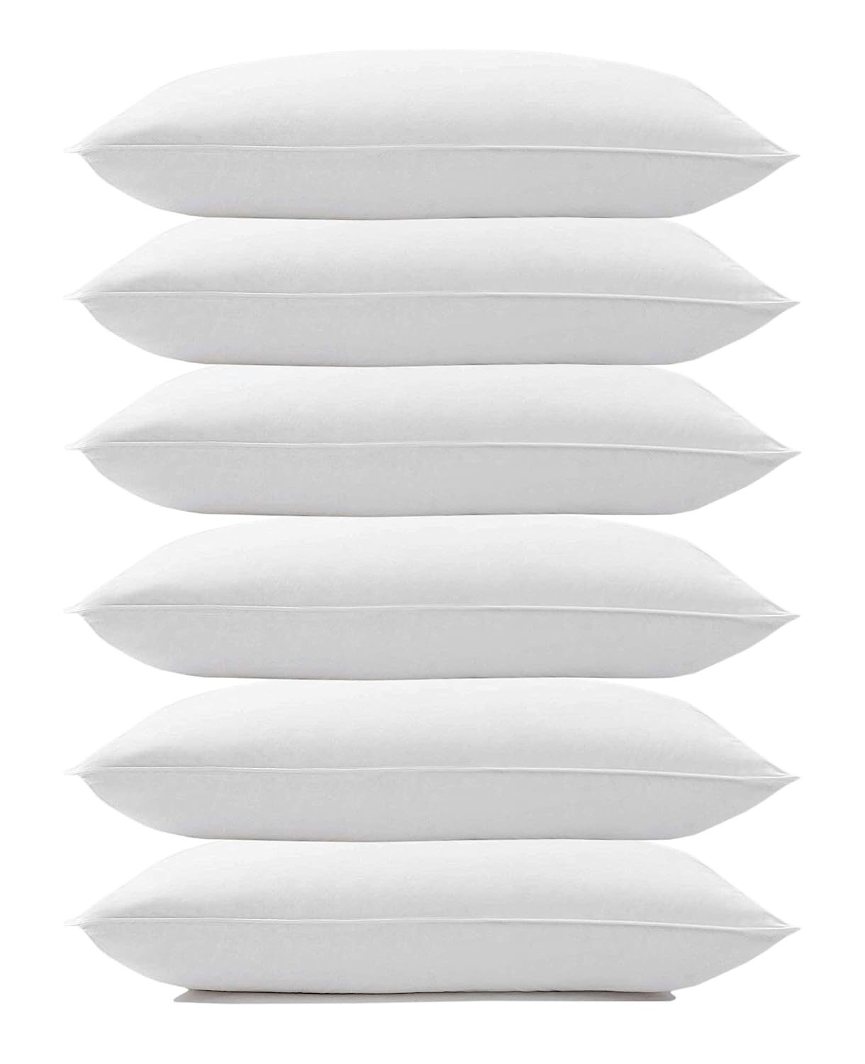Urban Basics Microfiber Pillow, 16x24 Inch, White, Set of 6