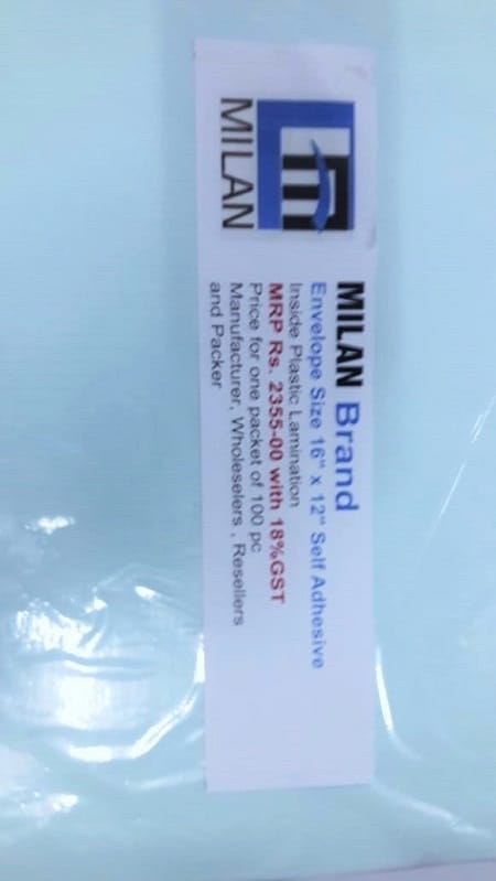 Self Adhesive Envelope Size 16" x 12" [Inside Plastice Lamited] Price for one pkt of 100 pc - Stationery | Buy online on ZillyBuy