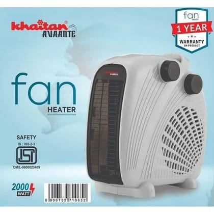 2000W Plastic Khaitan Orfin Room Fan Heater, Model Name/Number: KA2215, 220-240 V
